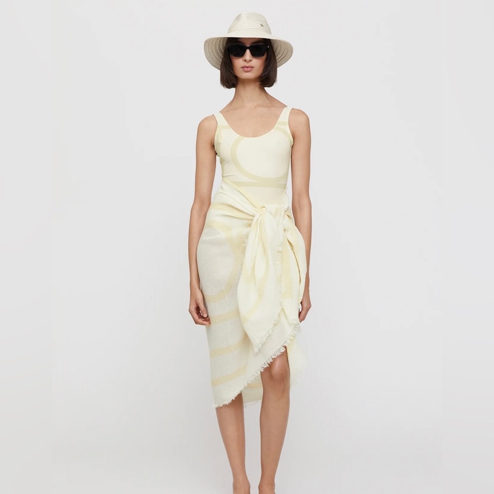 Toteme Monogram Beach Sarong in Sand